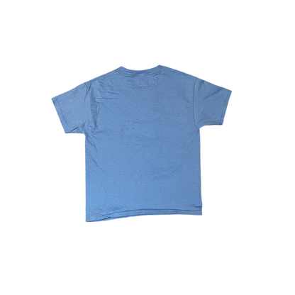 A light blue short-sleeve crewneck t-shirt shown flat against a solid white background.